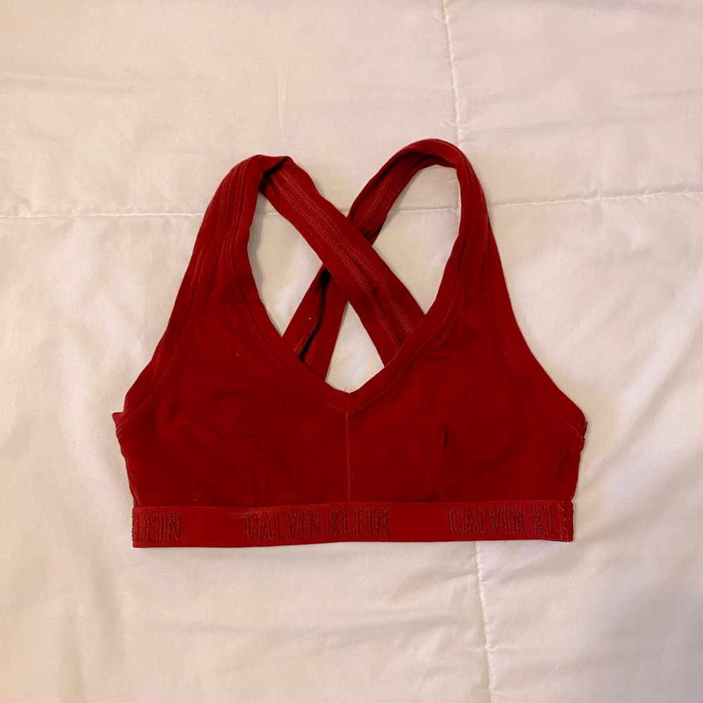 Calvin Klein Dark Red Sports Bra
